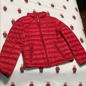 kids Polo Ralph Lauren light coat goose feathers